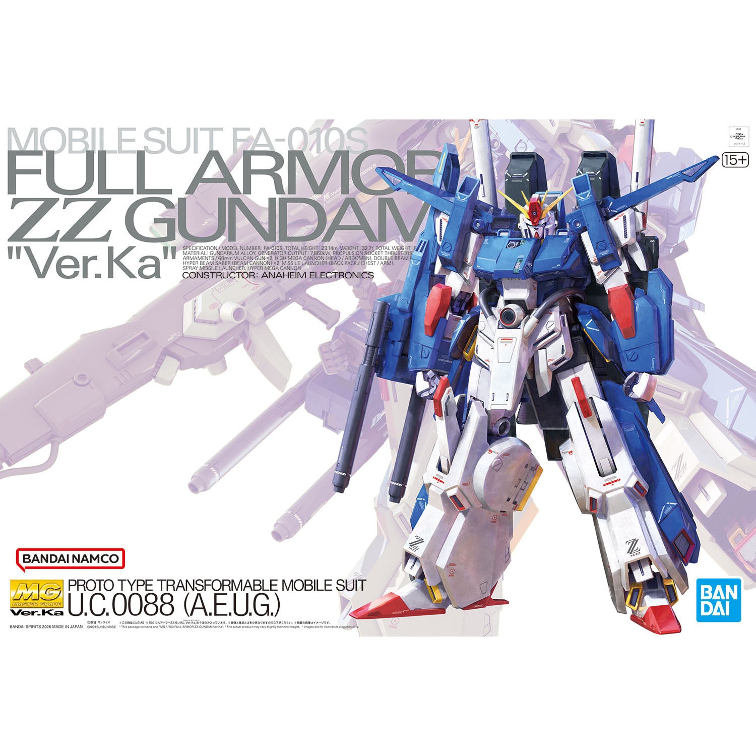ロボット FULL ARMOR ZZ GUNDAM Ver.Ka MG 1/100 Full Armor ZZ Gundam Ver.Ka – Neboy's Plamo Kits